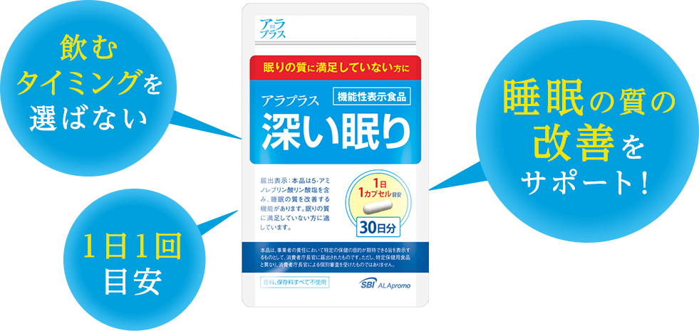 睡眠の質を改善「アラプラス 深い眠り」